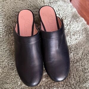 J. Crew Classic Black Leather Clogs